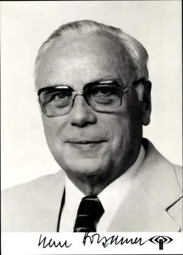 Ak Schauspieler Prof. Dr. Karl Holzamer, Portrait, Autogramm