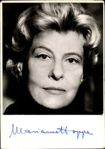 Ak Schauspielerin Marianne Hoppe, Portrait, Autogramm