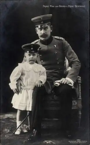 Ak Prinz Max von Baden in Uniform, Prinz Berthold, Portrait