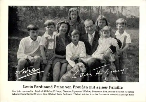 Ak Prinz Louis Ferdinand von Preußen mit seiner Familie, Gruppenportrait