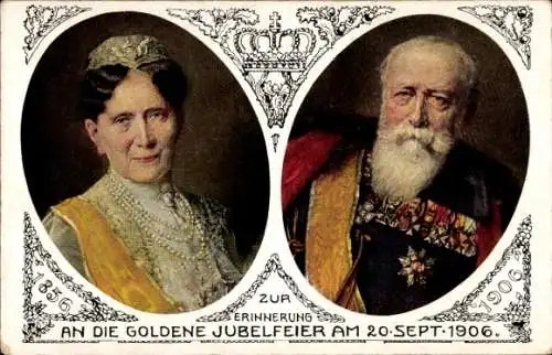 Künstler Ak Propheter, O., Großherzog Friedrich I. v. Baden, Großherzogin Luise, Gold. Hochzeit 1906