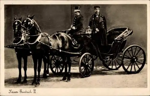 Ak Kaiser Friedrich III, Kutsche