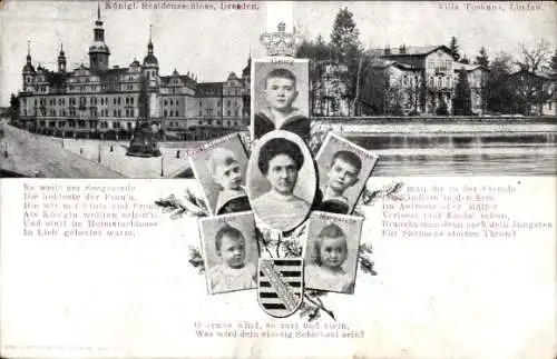 Ak Prinzessin Luise von Österreich Toskana, Prinzen, Prinzessinnen, Residenzschloss Dresden, Lindau