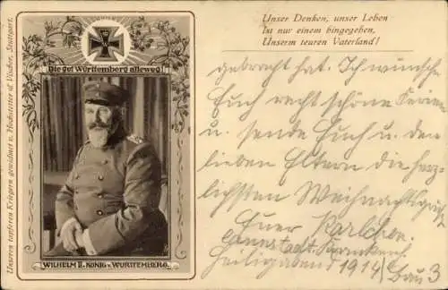 Ak Wilhelm II., König von Württemberg, Portrait