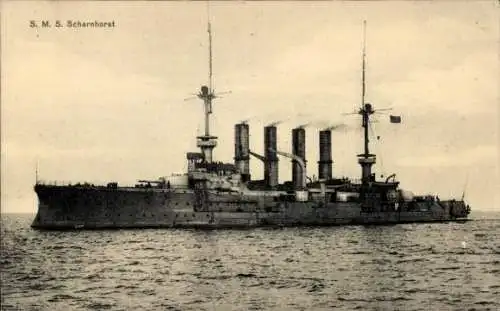 Ak Deutsches Kriegsschiff, SMS Scharnhorst, Großer Kreuzer