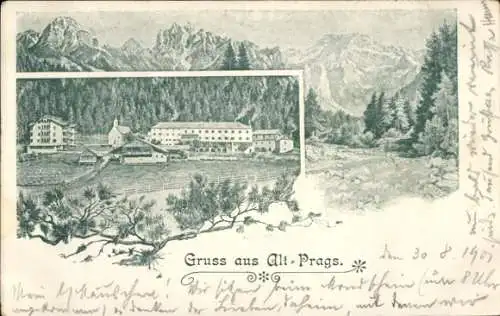 Litho Prags Braies Südtirol, Panorama