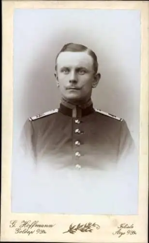 CdV Gołdap Ostpreußen, Deutscher Soldat in Unniform, Infanterie Regiment 44, Portrait