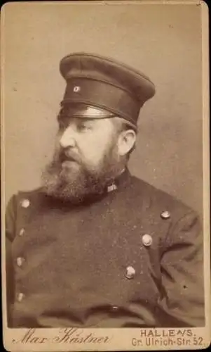 CdV Halle an der Saale, Mann in Uniform, Großrat, Beamter, Portrait