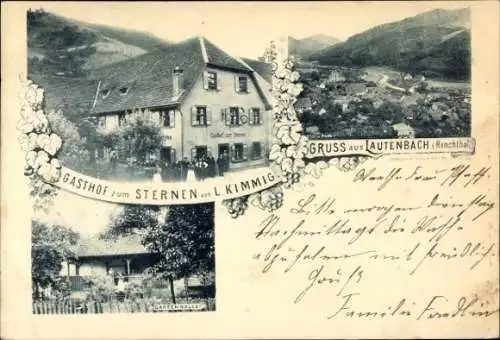 Ak Lautenbach im Renchtal Schwarzwald, Gasthof zum Sternen, Totalansicht