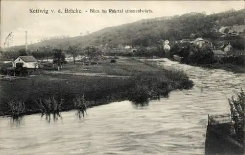 Ak Kettwig vor der Brücke Kettwig Essen im Ruhrgebiet, Ruhrtal stromaufwärts