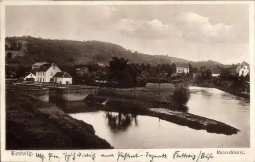 Ak Kettwig Essen im Ruhrgebiet, Ruhrschleuse