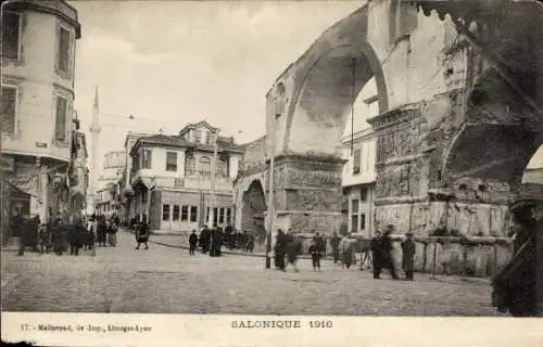 Ak Thessaloniki Griechenland, Triumphbogen Alexanders des Großen, 1916