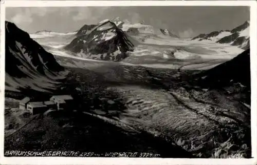 Foto Ak Eggenstall Sankt Leonhard im Pitztal Tirol, Braunschweiger Hütte, Wildspitze