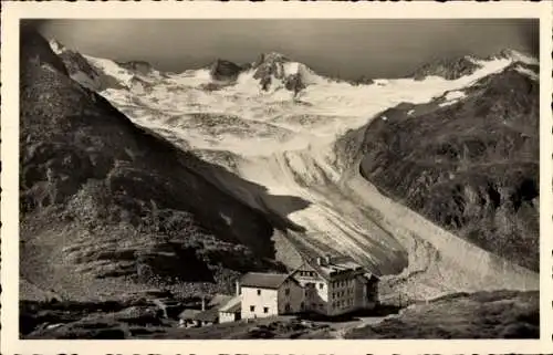 Ak Mayrhofen in Tirol, Berliner Hütte, Hornkees Gletscher