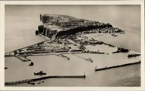 Ak Nordseeinsel Helgoland, Fliegeraufnahme, Hafen