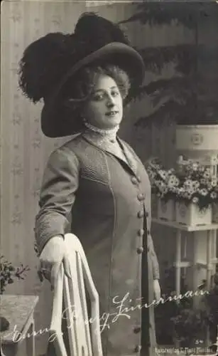Ak Opernsängerin Emmy Zimmermann, Portrait