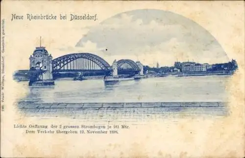 Ak Düsseldorf am Rhein, neue Rheinbrücke