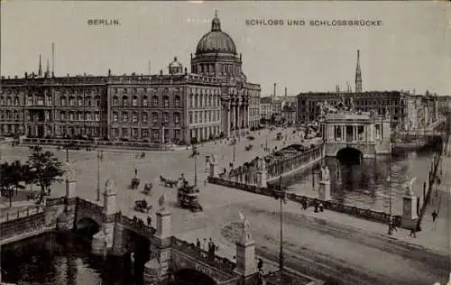 Ak Berlin Mitte, Schloss, Schlossbrücke