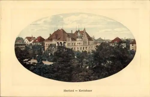Präge Passepartout Ak Herford in Westfalen, Kreishaus