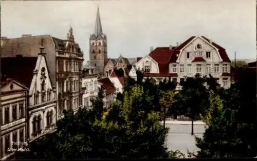 Ak Herford in Westfalen, alter Markt, Kirche