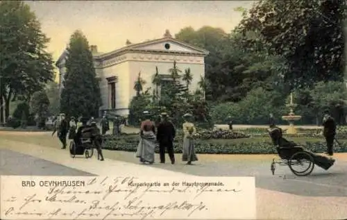 Ak Bad Oeynhausen in Westfalen, Kurpark an der Hauptpromenade