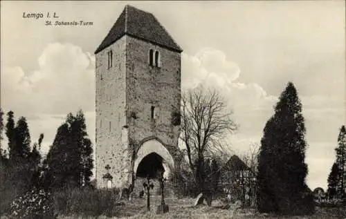 Ak Lemgo in Lippe, St. Johannis-Turm, Außenansicht