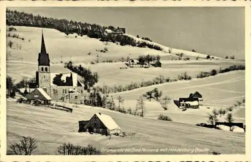 Ak Zieleniec Grunwald Duszniki Zdrój Bad Reinerz Schlesien, Hindenburg-Baude
