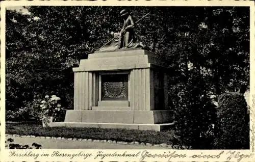 Ak Jelenia Góra Hirschberg Riesengebirge Schlesien, Jägerdenkmal
