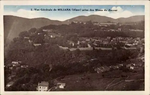 Ak Miliana Algerien, Gesamtansicht