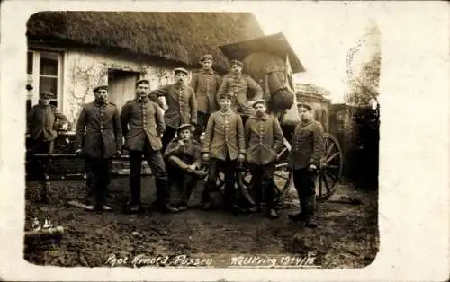 Foto Ak Füssen, Deutsche Soldaten in Uniformen, Minenwerfer, KB Inf. Rgt. 91, I WK