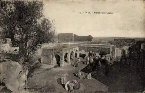 Ak Taza Marokko, Getreidemarkt