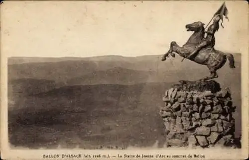 Ak Ballon d'Alsace Vosges, Statue de Jeanne d'Arc