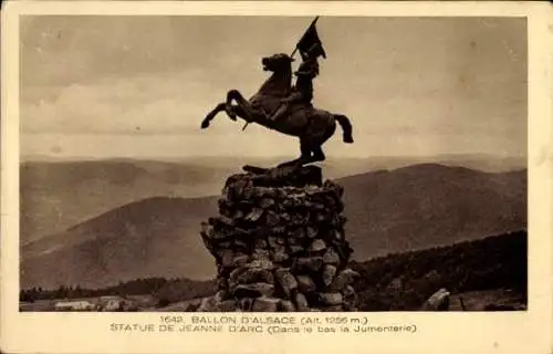 Ak Ballon d'Alsace Vosges, Statue de Jeanne d'Arc