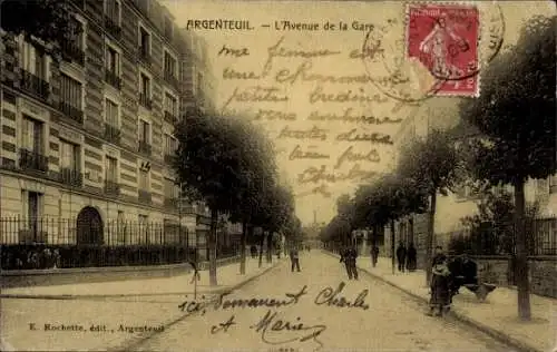 Ak Argenteuil Val d'Oise, Avenue de la Gare