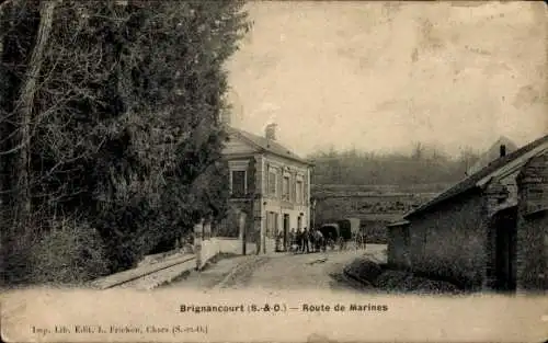 Ak Brignancourt Val d'Oise, Route de Marines