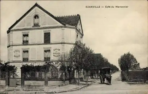 Ak Ézanville Val d'Oise, Café du Marronnier