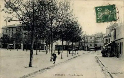 Ak Puteaux Hauts de Seine, Place du Marche