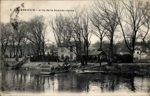 Ak Courbevoie Hauts de Seine, Ile de la Grande Jette