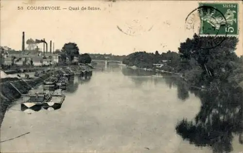 Ak Courbevoie Hauts de Seine, Quai de Seine