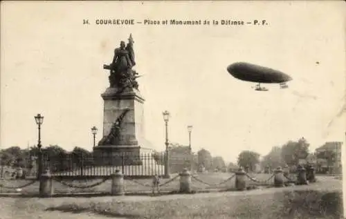 Ak Courbevoie Hauts de Seine, Platz und Denkmal von La Défense