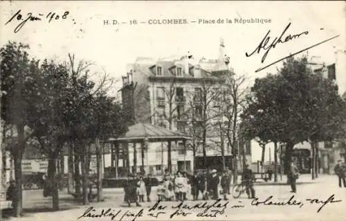 Ak Colombes Hauts de Seine, Place de la République