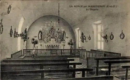 Ak Marcoussis Essonne, La Ronce, Kapelle, Innenansicht