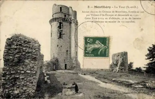 Ak Montlhéry Essonne, alter Schlossturm