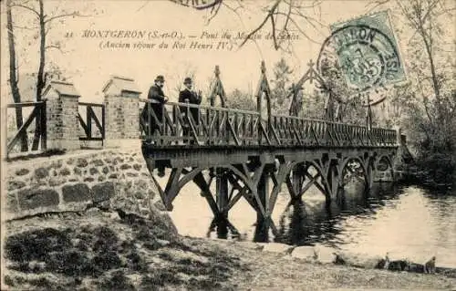 Ak Montgeron Essonne, Mühle, Brücke von Senlis