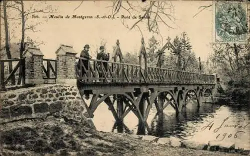 Ak Montgeron Essonne, Mühle, Brücke von Senlis