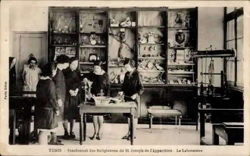 Ak Tunis, Tunesien, Internat der Nonnen von St-Joseph de l'Apparition, Labor