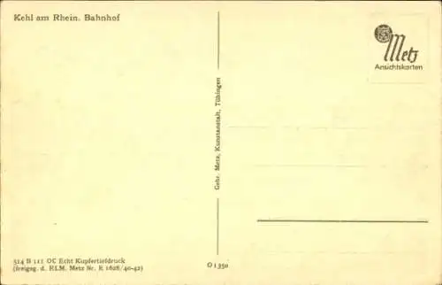 Ak Kehl am Rhein Ortenaukreis Baden Württemberg, Blick auf den Bahnhof