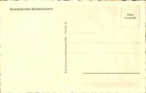 Ak Raitenhaslach Burghausen im Kreis Altötting Oberbayern, Klosterkirche, Innenraum