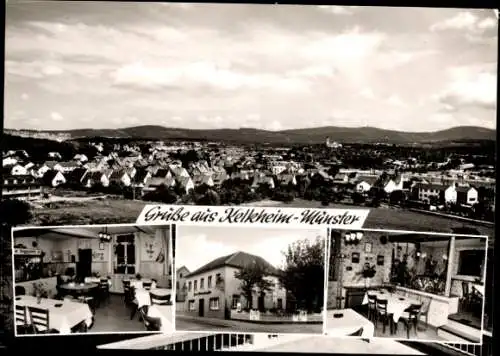 Ak Kelkheim im Taunus, Totalansicht, Café und Speisewirtschaft zum Hohenstaufen, Innenräume