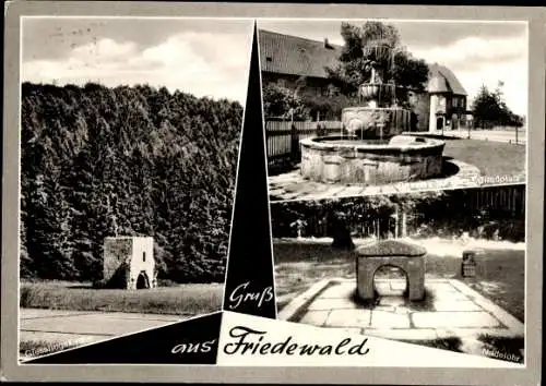 Ak Friedewald in Hessen, Giesslingkirche, Nadelöhr, Brunnen